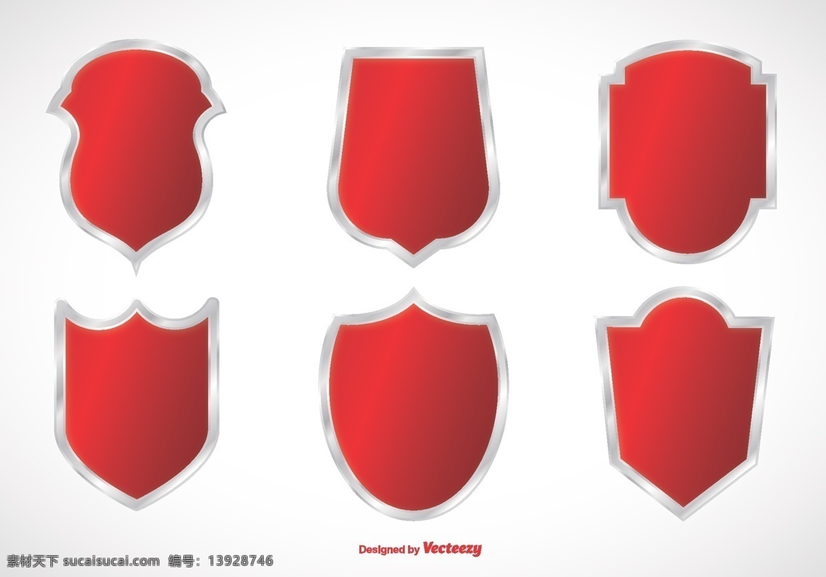 盾牌 设计图 彩色 红色 矢量图 其他矢量图