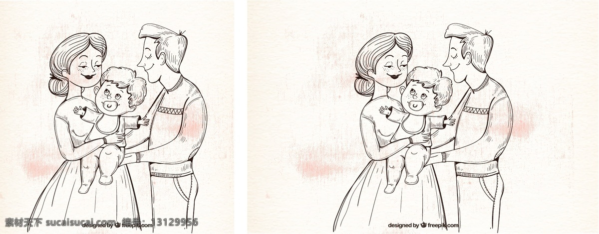 可爱 小宝宝 家庭 插画 背景 人物 婴儿 爱情 手 手绘 母亲 绘画 插图 父亲 婴儿背景 爱情背景 父母 关系 草图