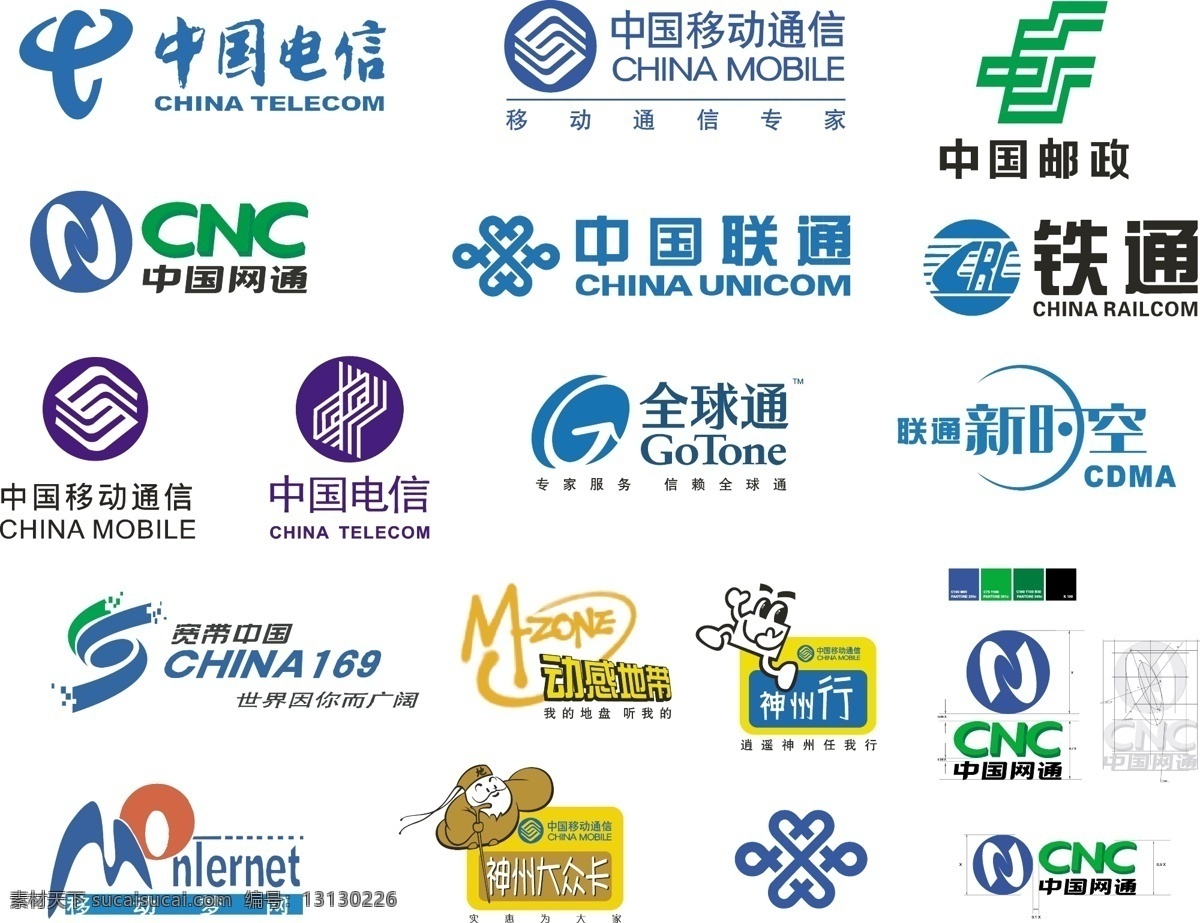 通信企业 电信 动感地带 联通 神州行 铁通 网通 移动 cnc 新时空