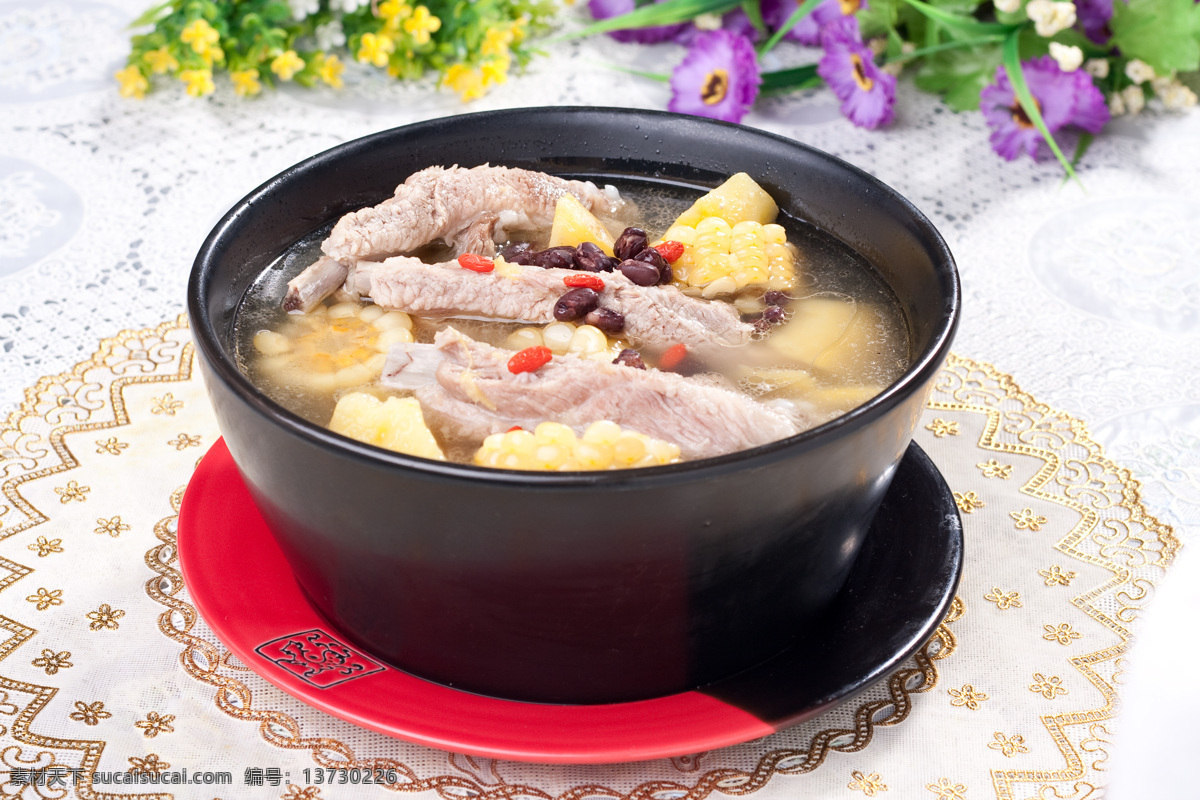 排骨 五行粗粮排骨 粗粮 玉米 红豆 枸杞 传统美食 餐饮美食