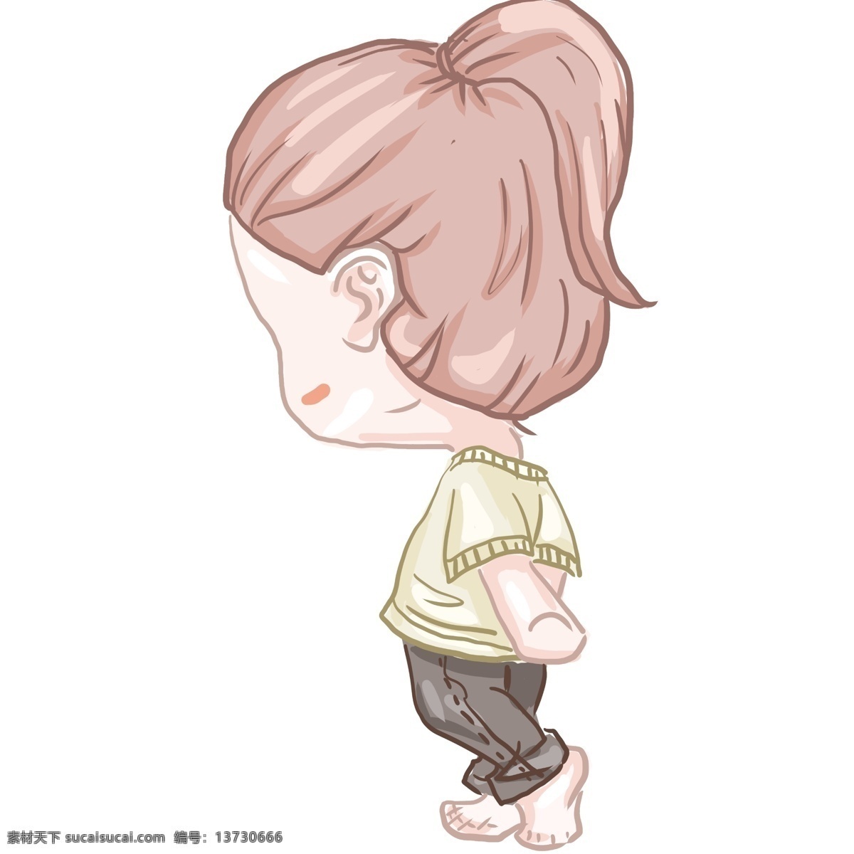 q 版 女生 元素 商用 卡通 可爱 萌系 人物