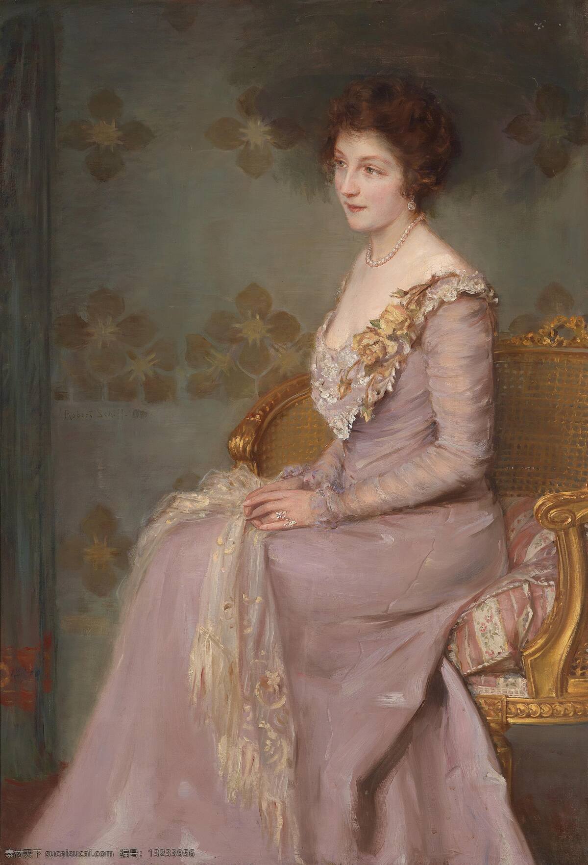 女士画像 贵夫人 肖像 坐 椅子 贵族之家 19世纪油画 油画 绘画书法 文化艺术