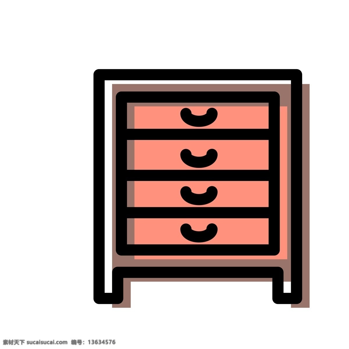 卡通 红色 床头 柜子 免 抠 图 床头柜 书柜 家具图标 生活家具 ui应用图标 电脑图标 生活用品 免抠图