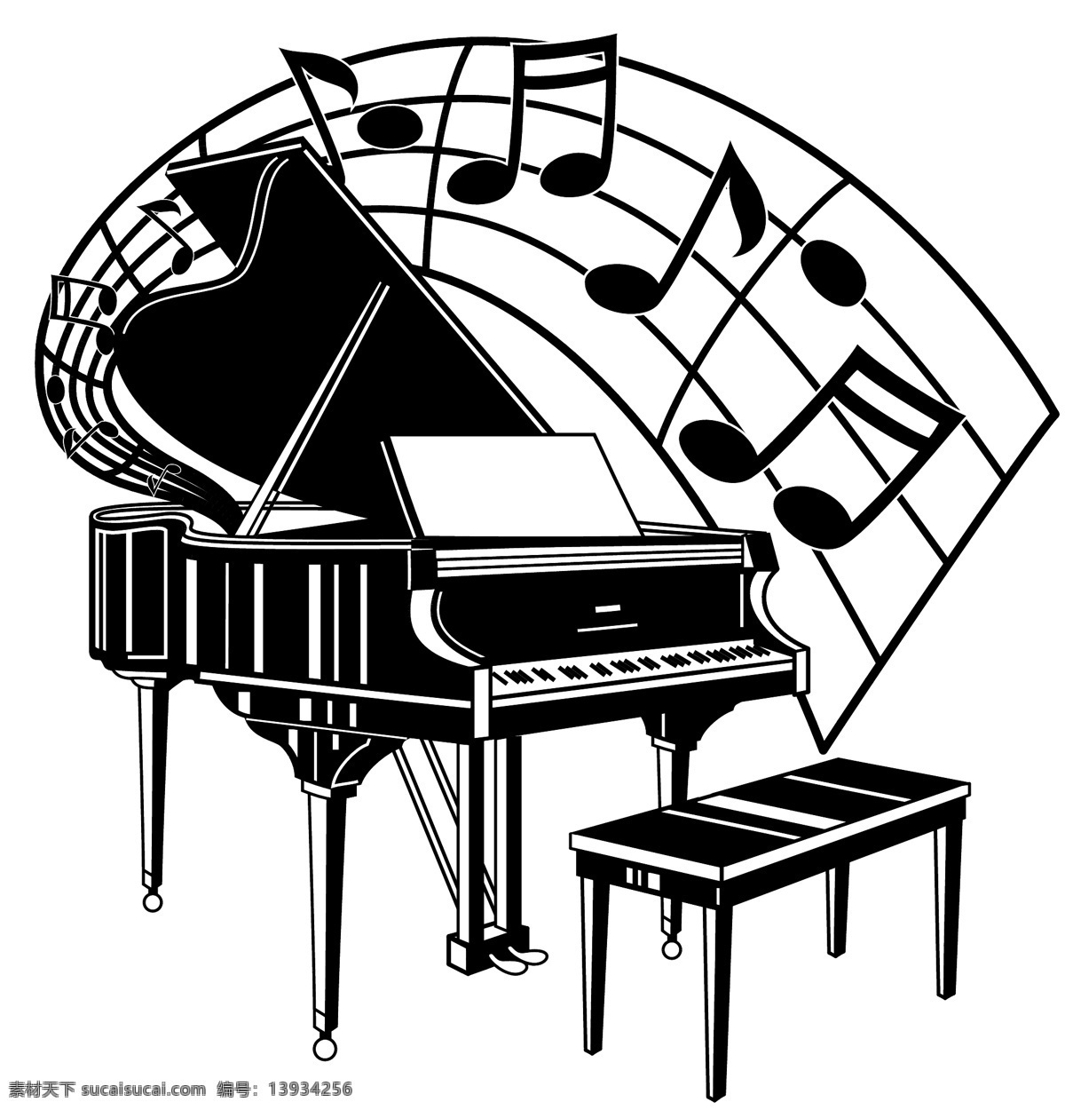 音乐素材 卡通 漫画 乐器 钢琴 二 舞蹈音乐 文化艺术 矢量