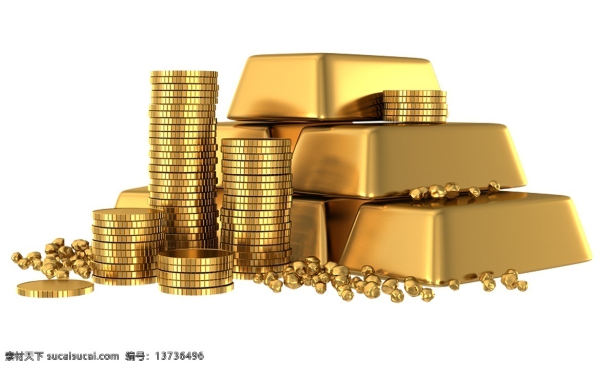黄金 金条 金币 金子 金块 金锭 gold 足金 贵金属 珠宝原料 金融广告素材 财富广告素材 分层