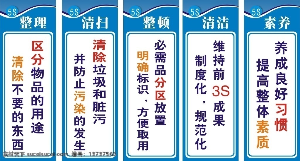 s生产管理 5s 5s环境管理 现场管理 整理 整顿 清扫 清洁 素养 垃圾桶 5s管理标语 企业管理 企业文化 5s宣传画 5s挂图 卡通人物 雄婧广告 企业制度 企业挂图 积极进取图
