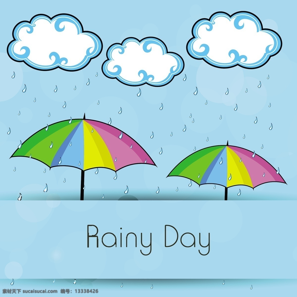坏 天气 季节 概念 雨 矢量图 其他矢量图