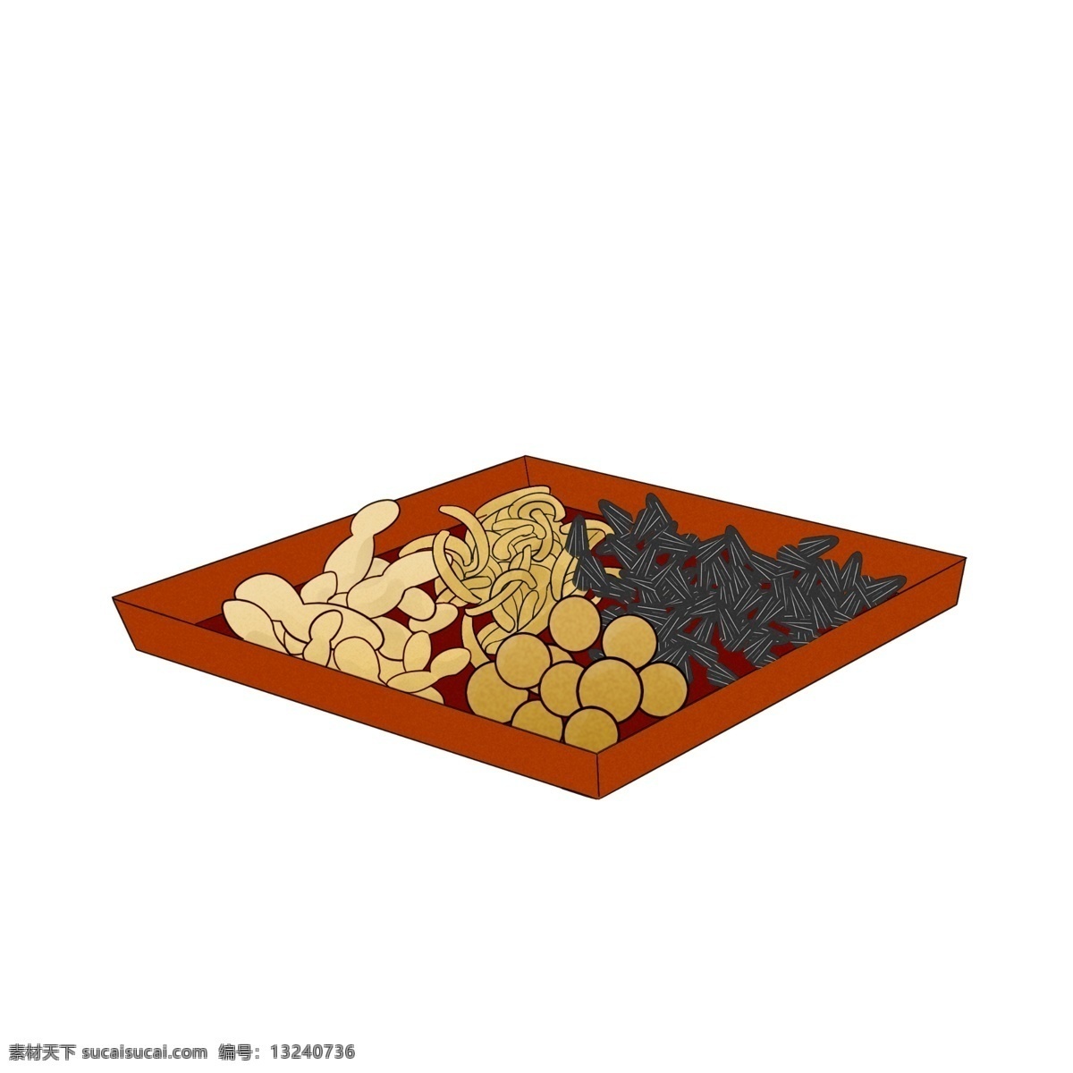 美味 干果 手绘 插画 美味的干果 年货干果 手绘干果 卡通干果 漂亮的干果 白色的花生 黑色的瓜子