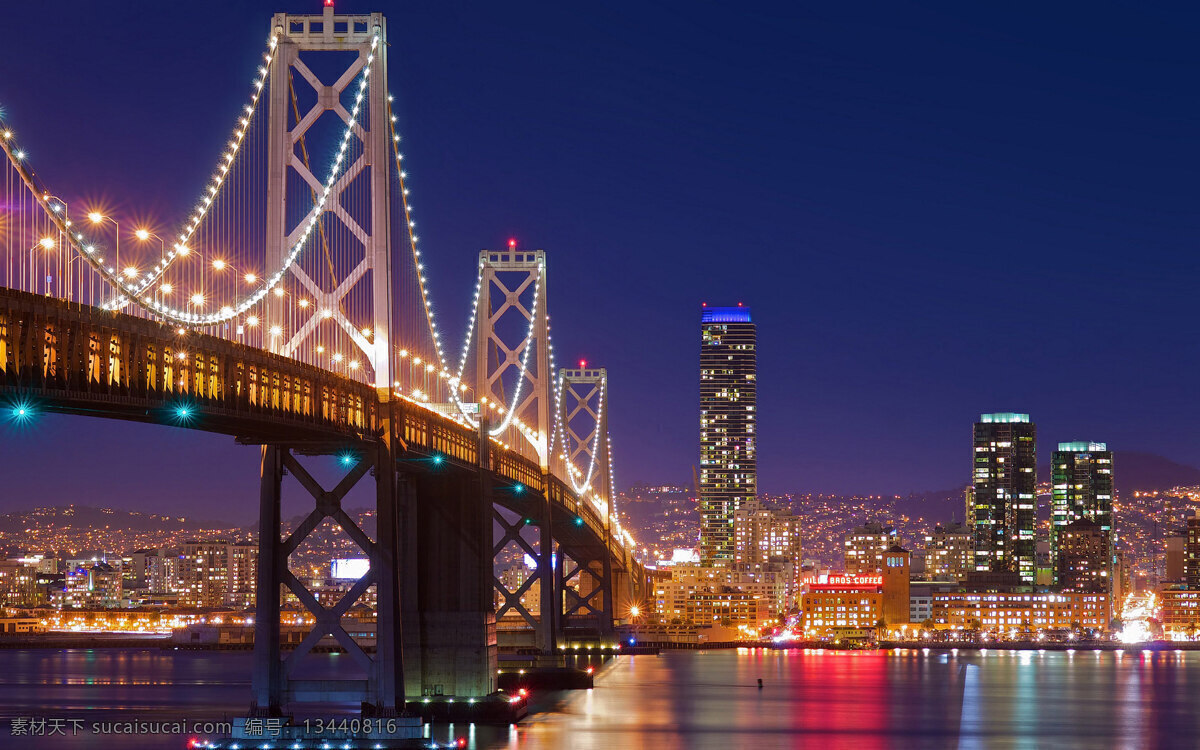旧金山 金门大桥 景点 夜景 河流 自然景观 风景名胜