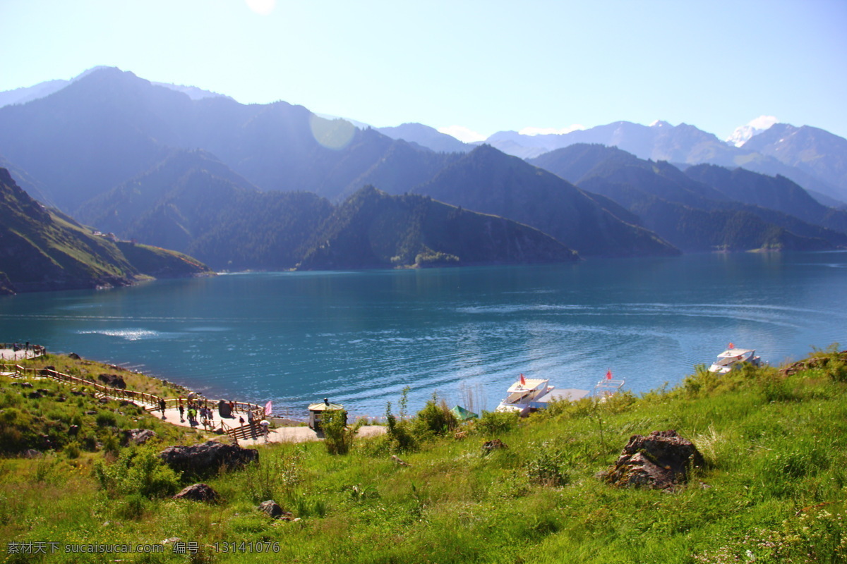 天山 蓝天白云 旅游 天山天池 天池 新疆天池 自然景观 山水风景
