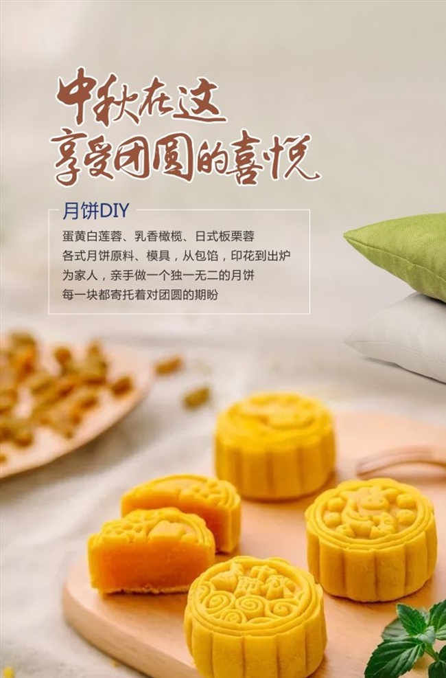 月饼diy diy 月饼 抱枕 亲子手工 团圆