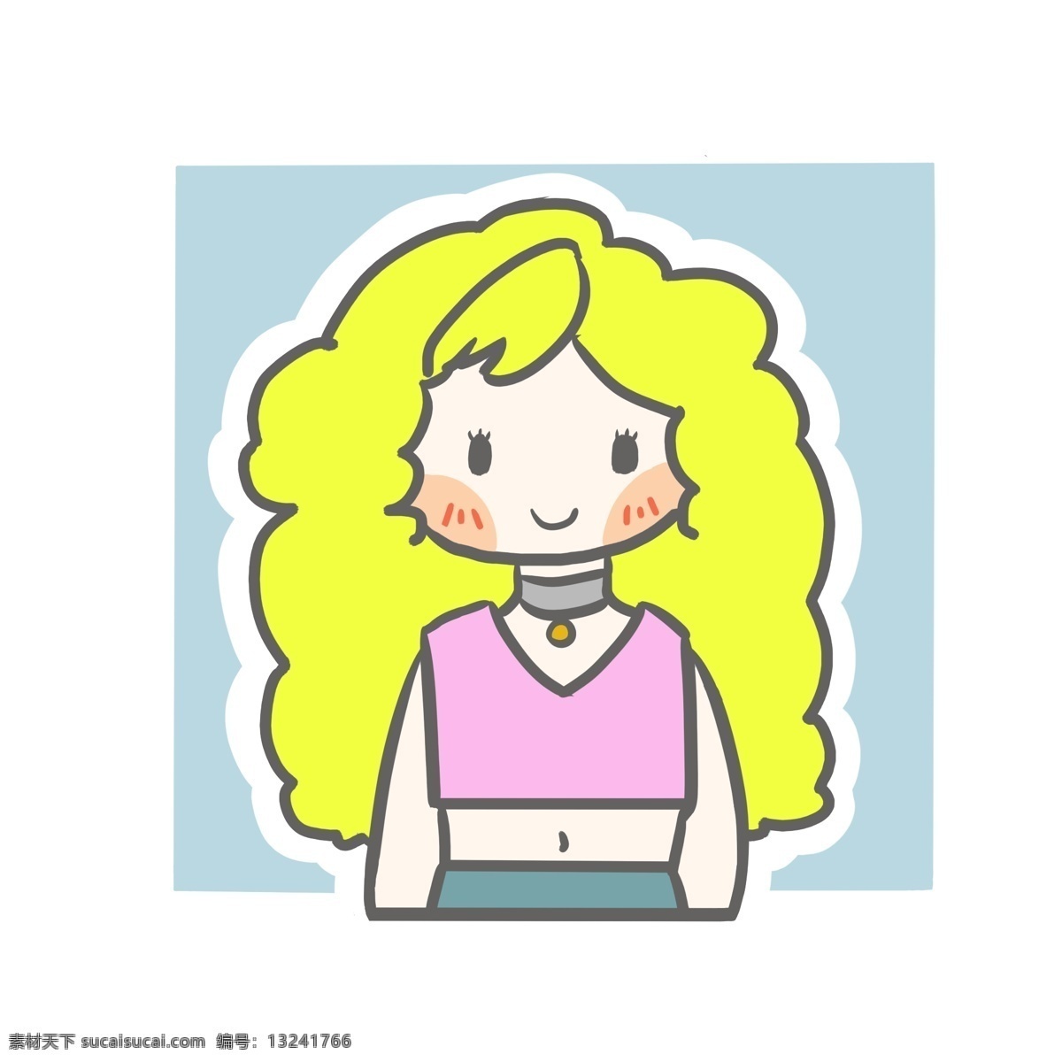卡通 人物 用户 头像 黄发 小女孩 可爱