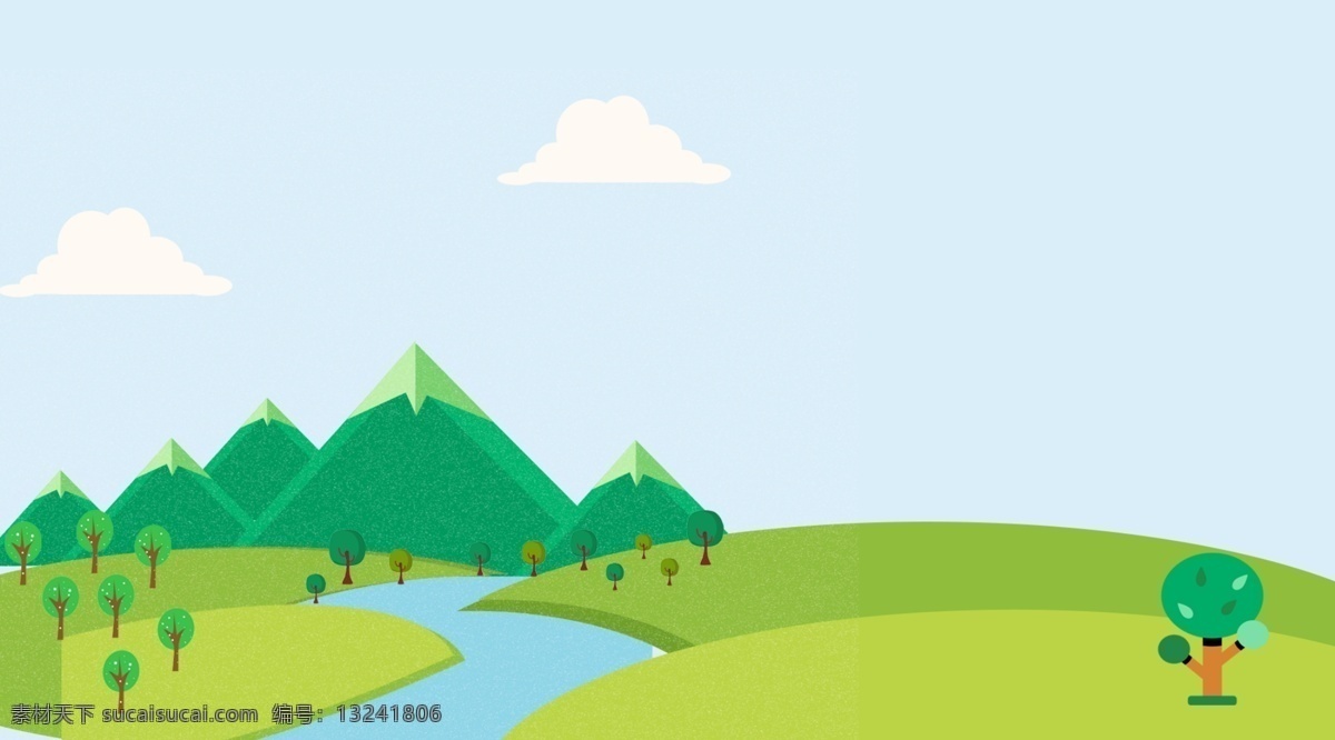 大气 简约 春天 景色 插画 背景 风景背景 花卉背景 森系 小清新背景 植物背景 植物花卉 水彩背景