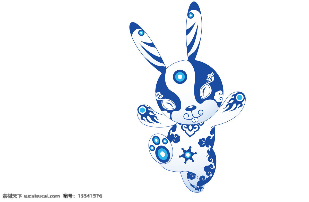 插画 动漫动画 卡通 卡通兔 可爱 漫画 青花 兔 设计素材 模板下载 兔子 兔年 生肖 插画集