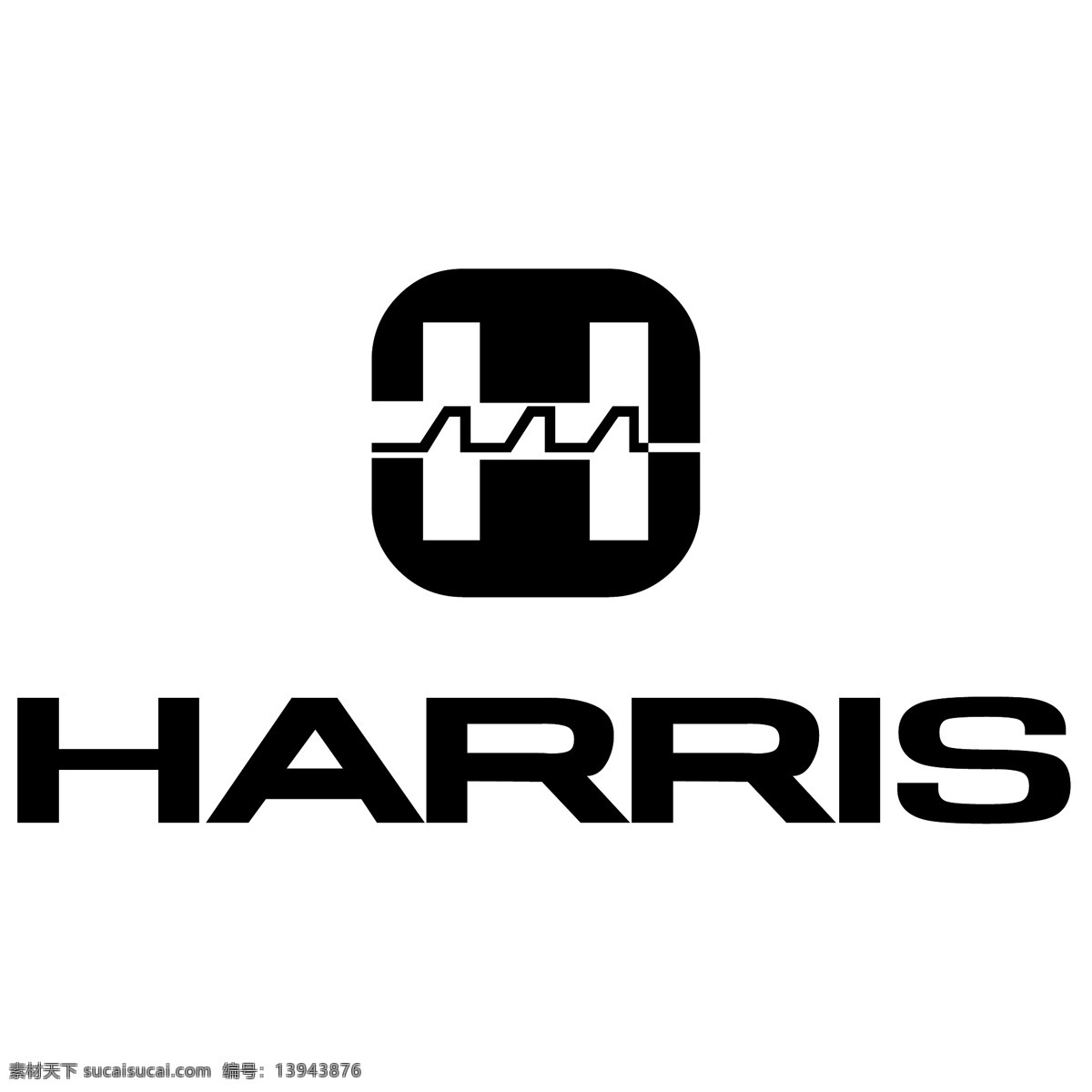 简约 黑白 logo 英文 地区 哈里斯 城市logo 白色