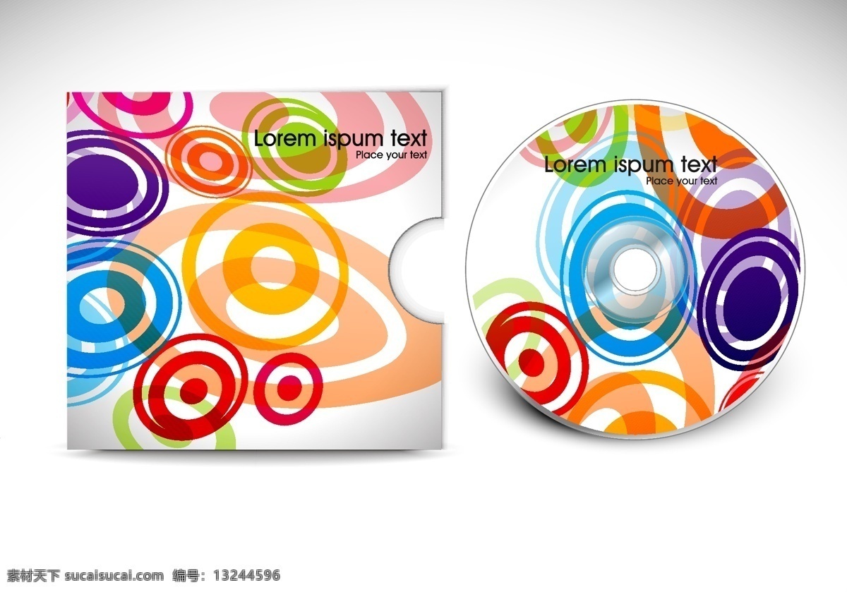 丰富多彩 cd 包装设计 图案 矢量 包装 光盘包装 环 明亮 盘 图形 箱 重叠 趋势模式 载体的包装 矢量图