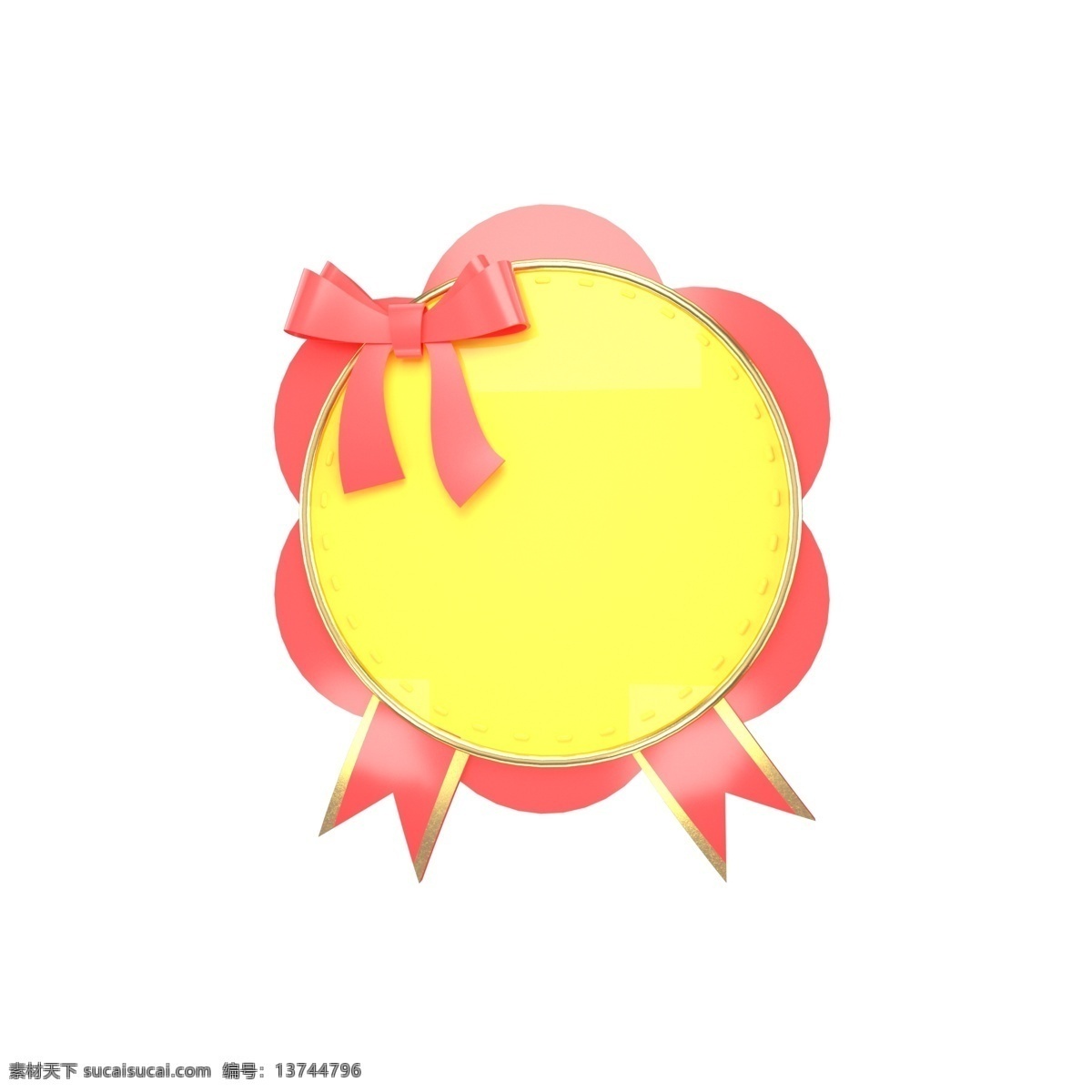 蝴蝶结 节日 促销 标签 标题 c4d 圆形标题 圆形标签 线条标签 电商 活动 淘宝 节日大促 主题 花瓣