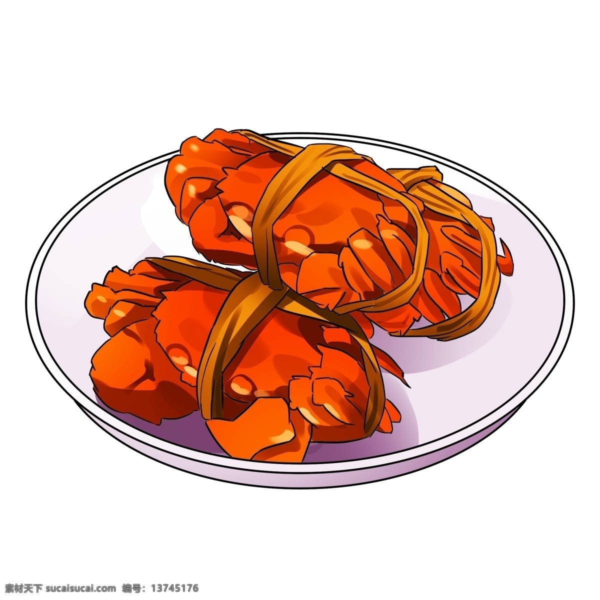 手绘 卡通 新年 美味 海鲜 新年美食 蟹 卡通蟹 新年美味 手绘蟹 手绘美食 美味食物 美味蟹 手绘海鲜 插画