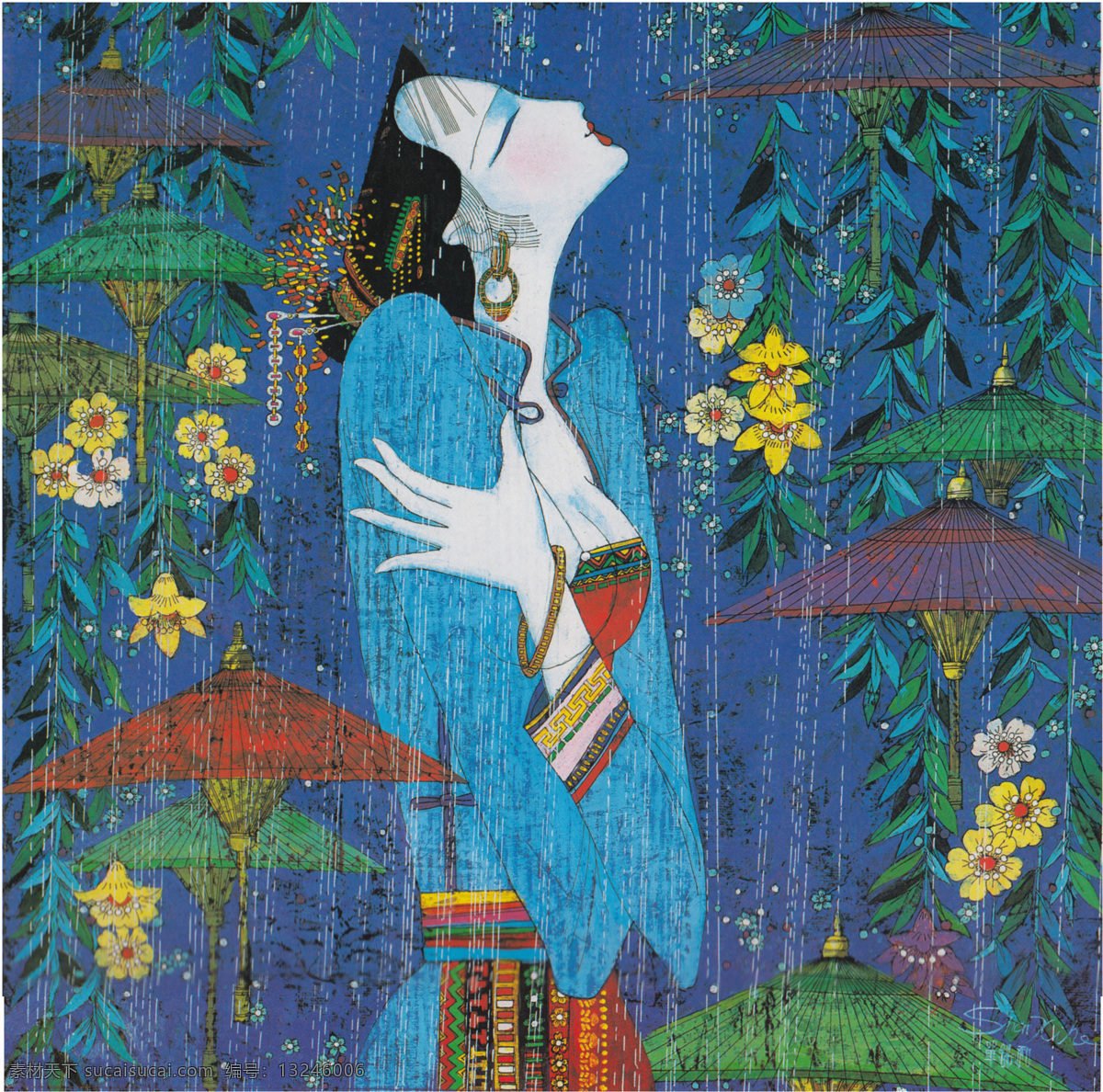 春雨 绘画书法 文化艺术 油画 装饰画 装饰油画 单 锡 雨 设计素材 模板下载 单锡雨 家居装饰素材