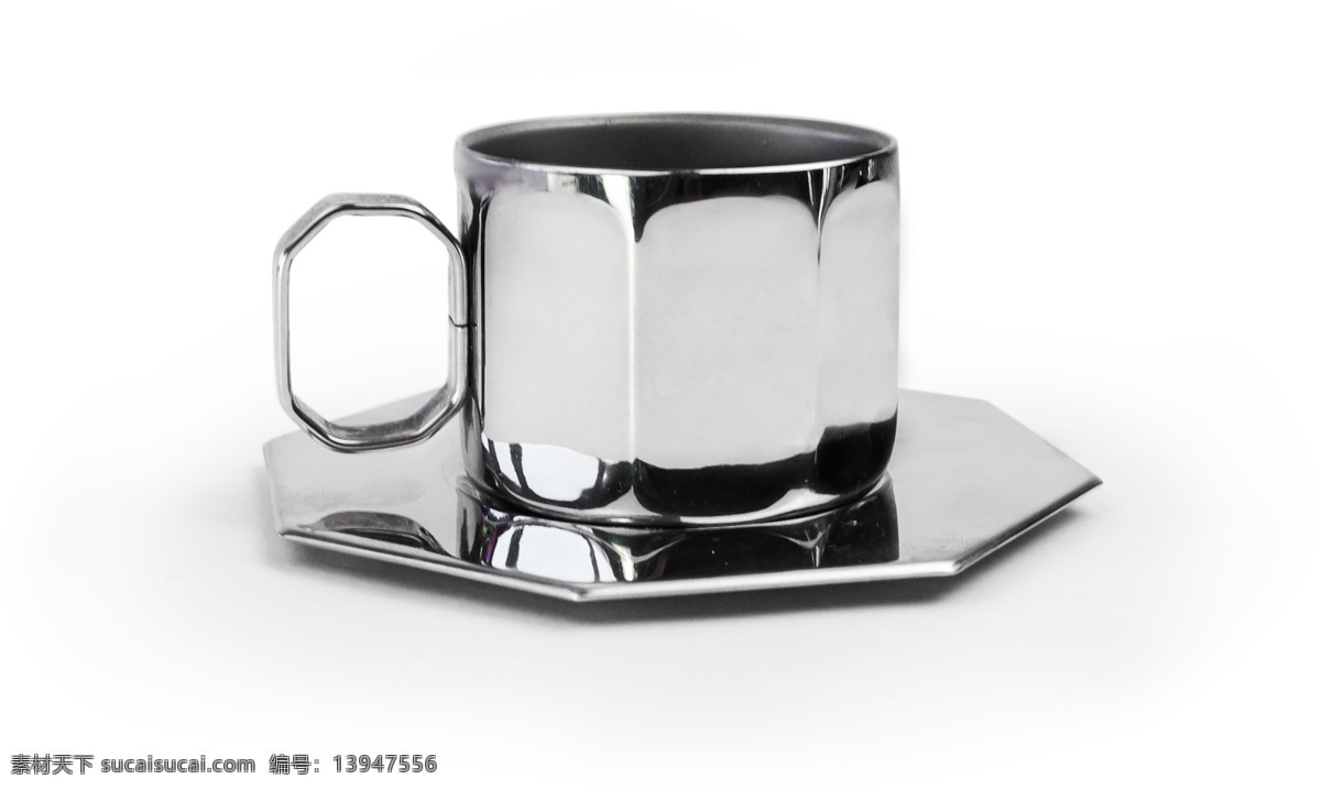 欧式 现代 时髦 银制 茶杯 源文件 几何 不规则 棱角 银色 装饰图案