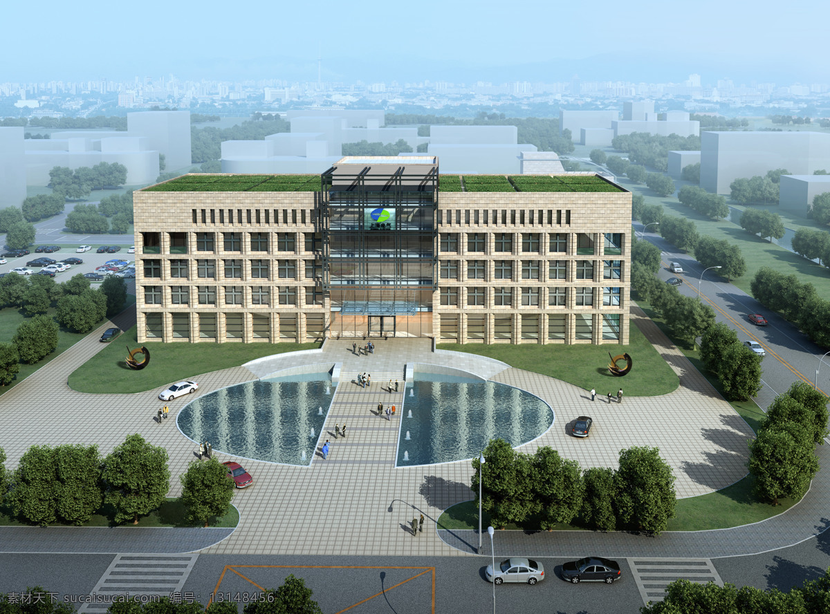 办公楼鸟瞰 规划鸟瞰 效果图资料 建筑 城市 现代 鸟瞰 资料 建筑设计 环境设计 地产广告 效果图