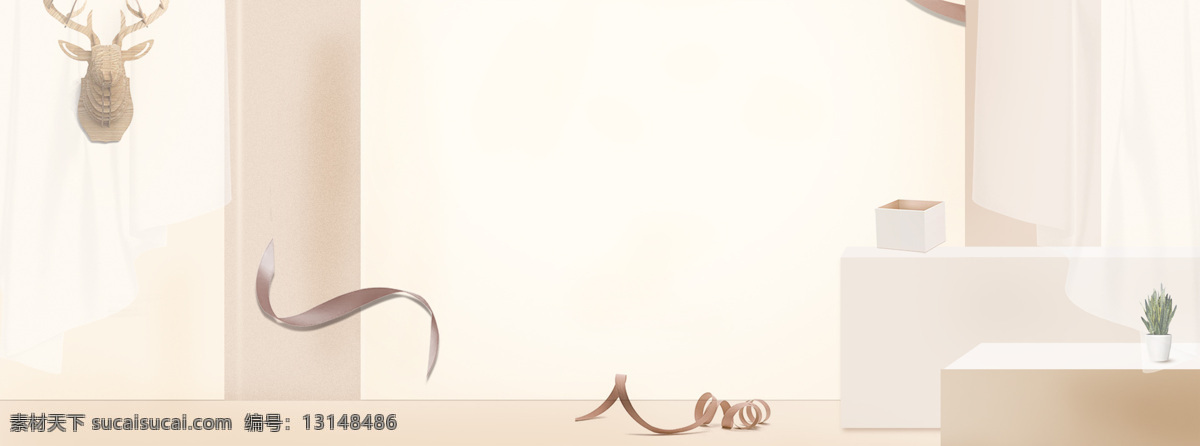简约 白色 柱子 淘宝 全 屏 banner 背景 白色柱子 室内