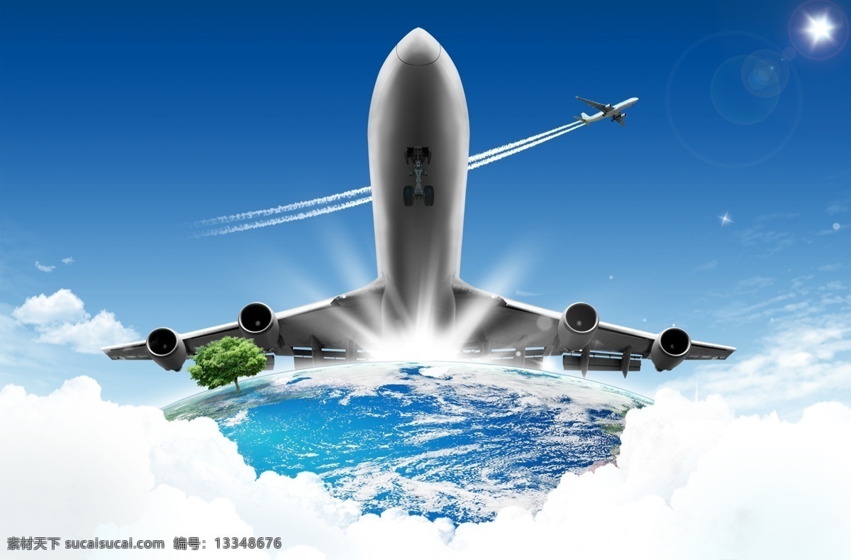 飞机 起飞 起航 飞翔 上升 升高 地球 云 天空 阳光 分层 高清 企业 文化 旅行 植物
