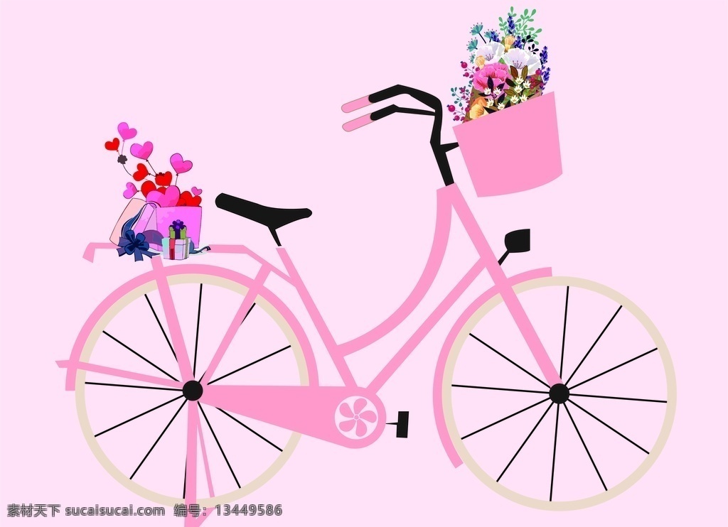 自行车矢量图 自行车 矢量图 简单 桩子 动漫动画