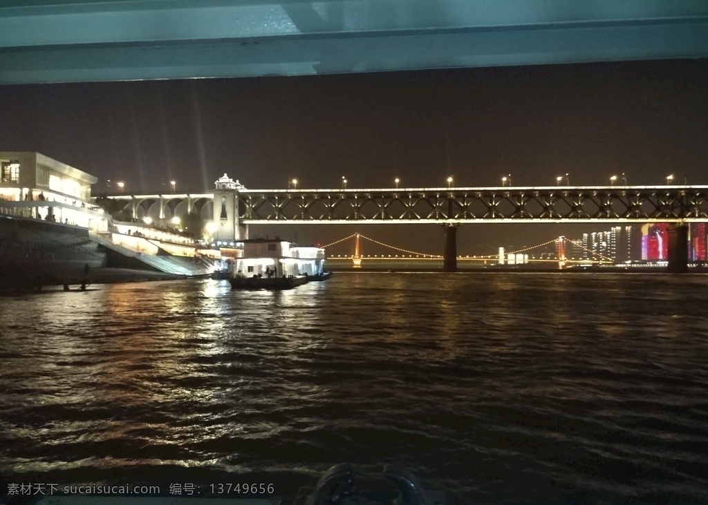 武汉长江大桥 夜景 武汉 长江 大桥 电视塔 旅游摄影 国内旅游