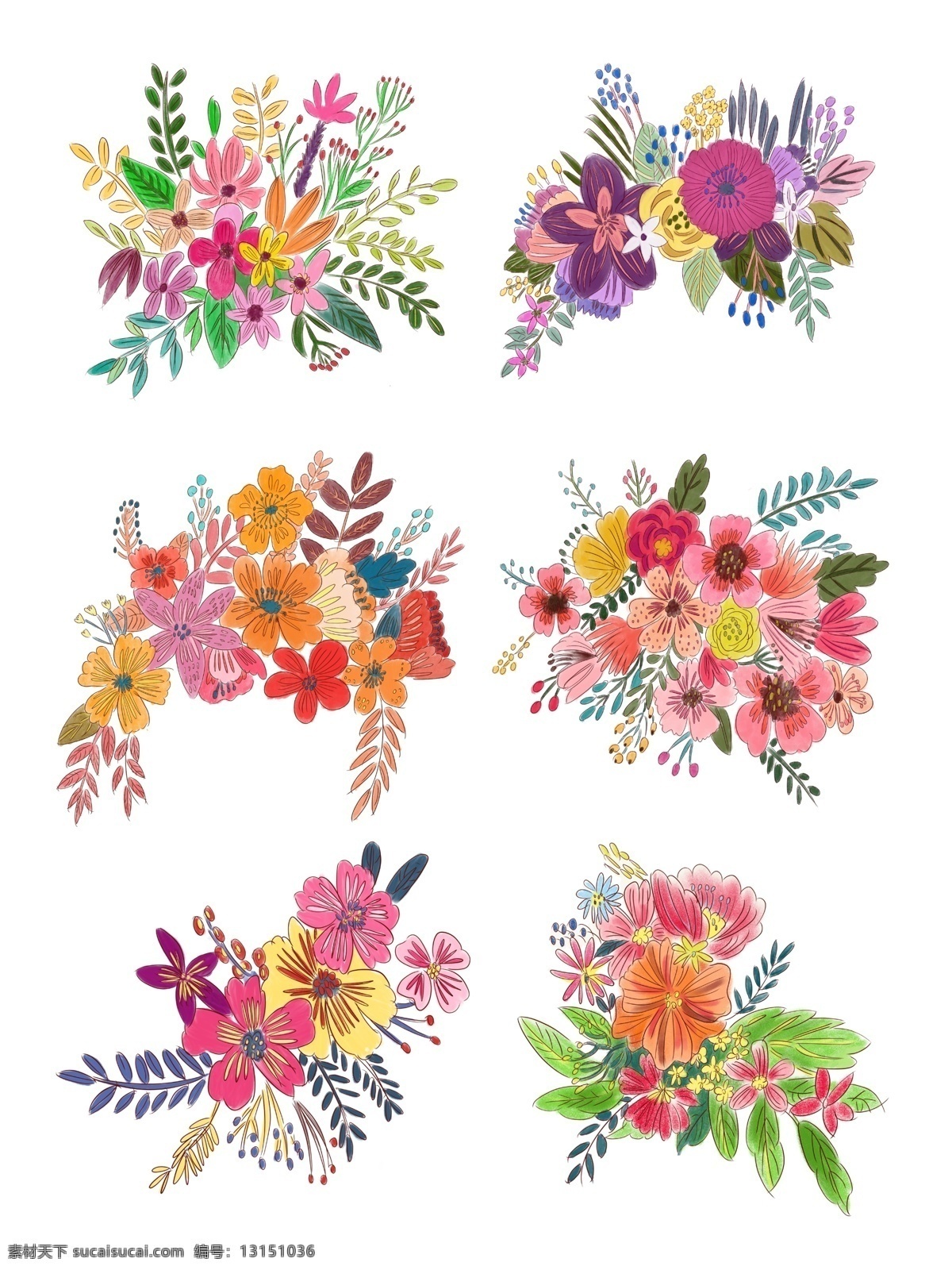复古 色 手绘 风 植物 花束 花团 复古风 手绘植物 花草 手绘风 手绘花束