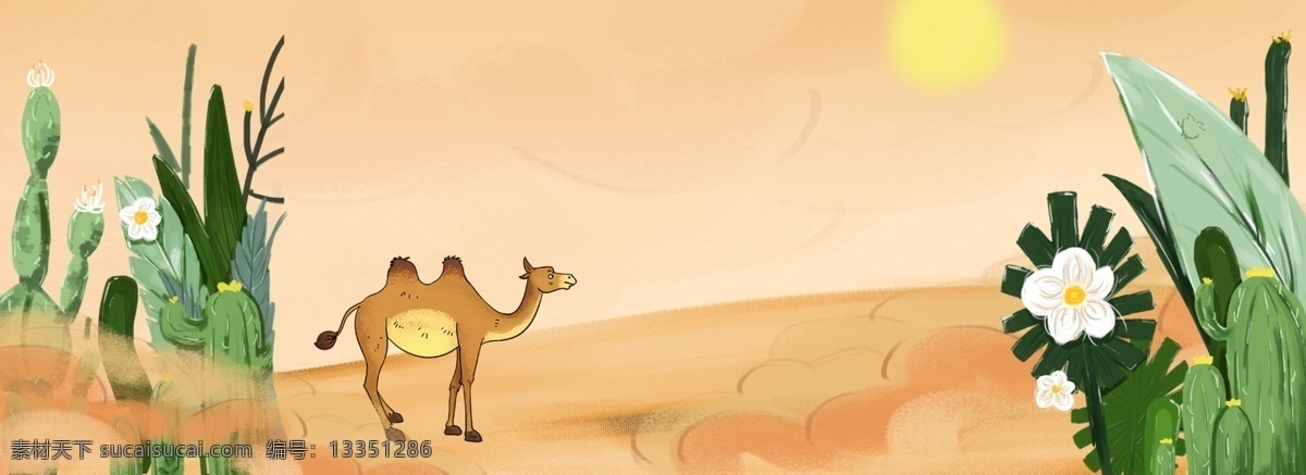 手绘 卡通 沙漠 旅行 全 屏 海报 背景 图 戈壁滩 仙人掌 骆驼 手绘仙人掌 沙漠背景 沙漠旅行 淘宝海报背景