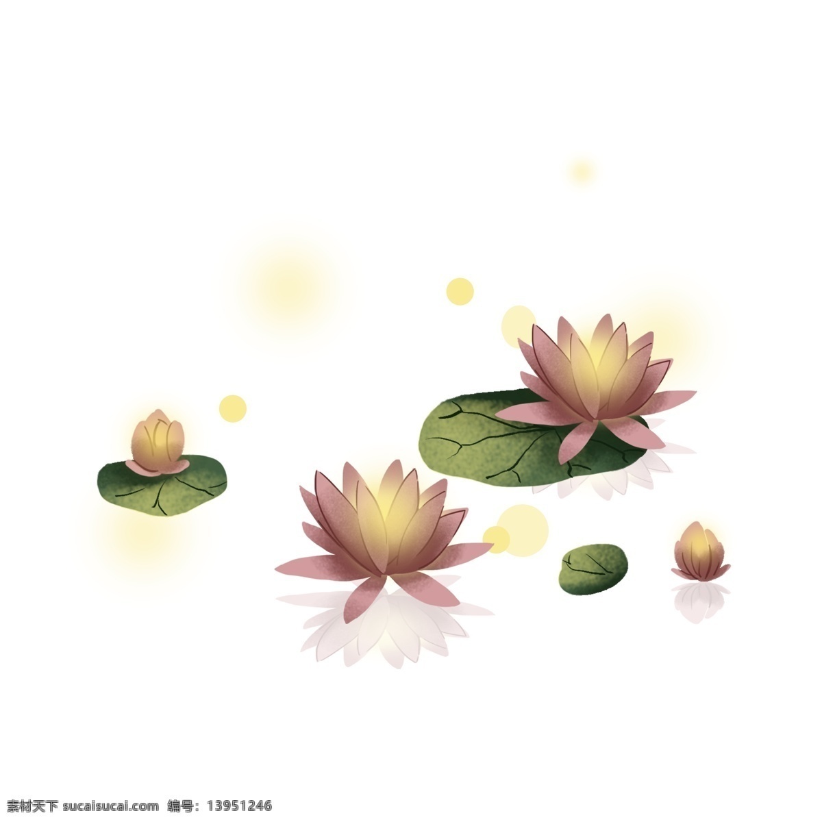 祈福 莲花 灯 手绘 元素 祈祷 祈愿 愿望 许愿 美好 保佑 平安
