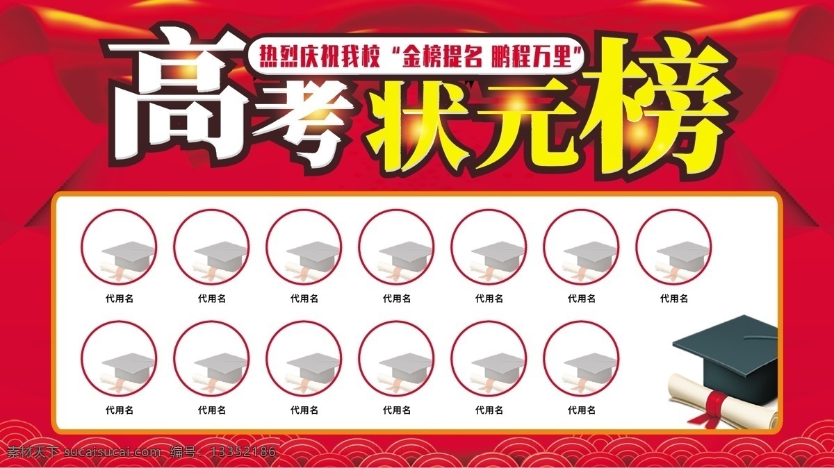 高考 状元榜 展板 高考捷报 高考状元 状元榜海报 高考放榜 光荣榜 荣誉榜 龙虎榜 精英榜单 金榜题名 特大喜讯 喜讯 高考喜讯 黄色背景 好消息 高考中榜 升学宴 学业有成