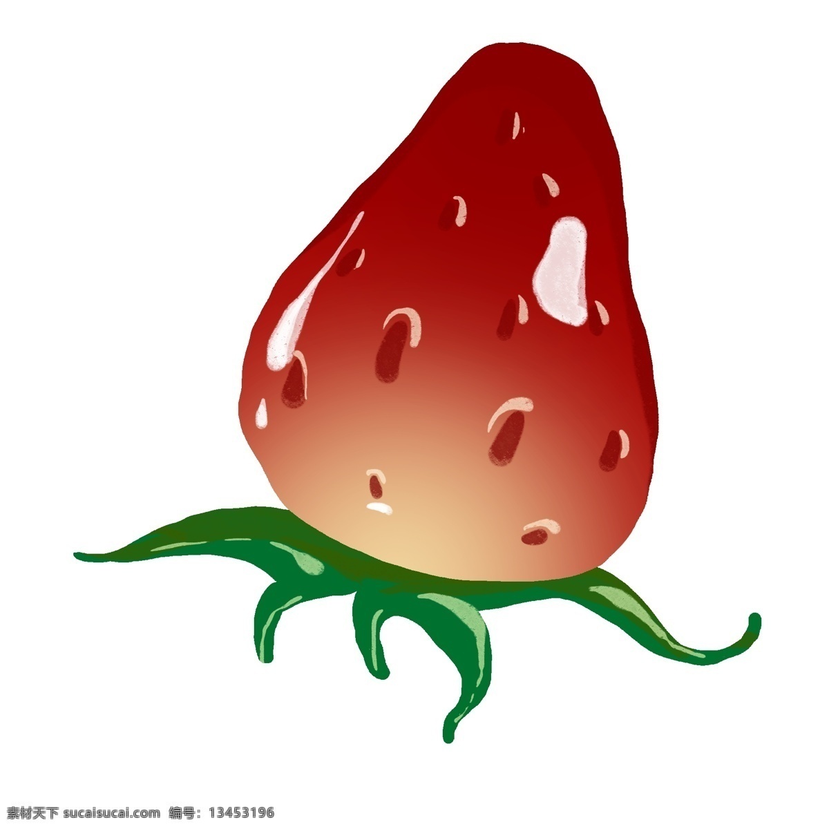 手绘 红色 草莓 插画 手绘草莓 红色草莓插画 绿色的叶子 新鲜的草莓 甜甜的草莓 卡通草莓 水果 食物