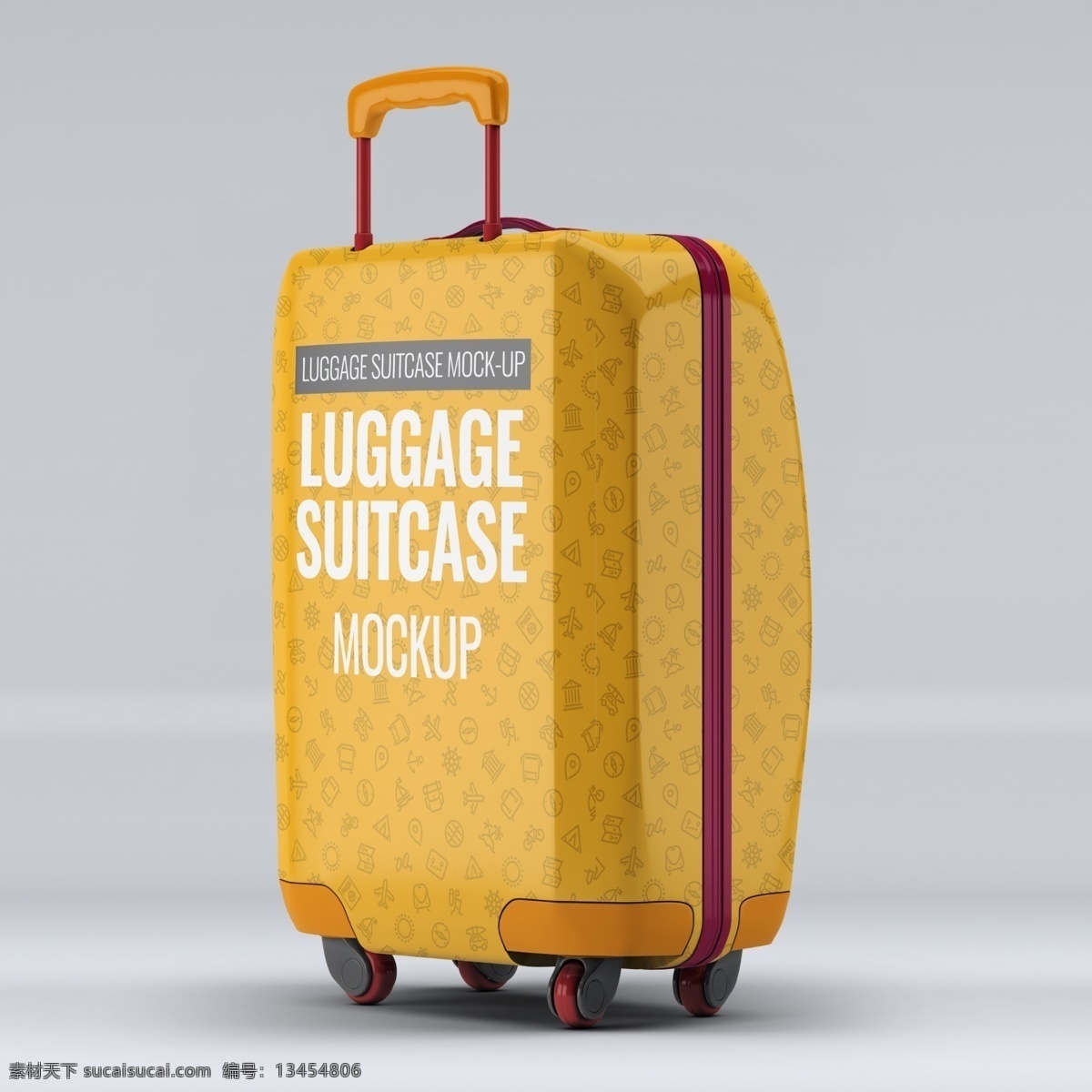 黄色 行李箱 样机 行李 箱子 包箱 样机模板 行李箱样机 黄色行李箱