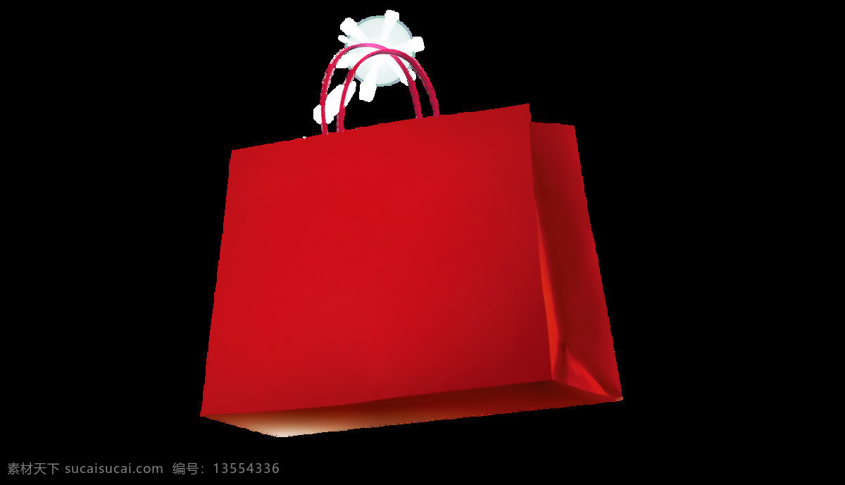 卡通 红色 礼物 袋 元素 png元素 包装 购物 礼袋 免抠元素 透明元素