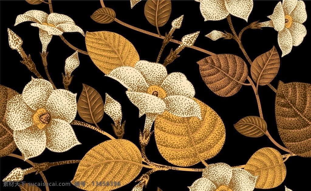 花朵 富贵图 中国风 复古 怀旧 面料花型 数码印花 服装印花 服装设计 复古花纹 中国风花纹 窗帘 墙布 菊花富贵 底纹边框 花边花纹