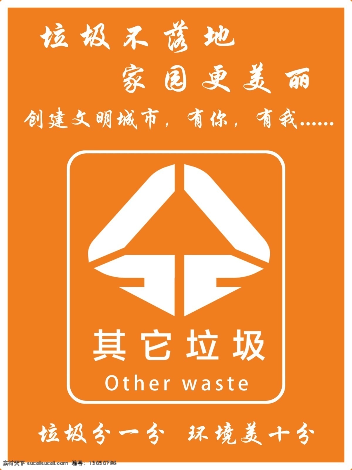 其他垃圾 垃圾分类 垃圾箱标识 垃圾箱标志 垃圾桶标签 可回收 不可回收 金属类 塑料类 分层