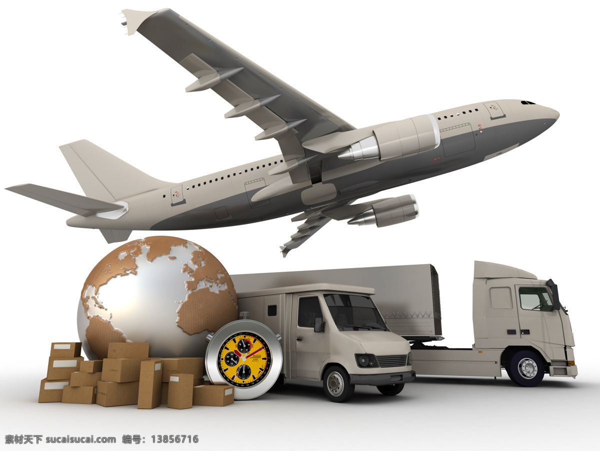 快递 全球货运 飞机货运 航运 陆运 货物 国际快递 快递员 现代科技 交通工具
