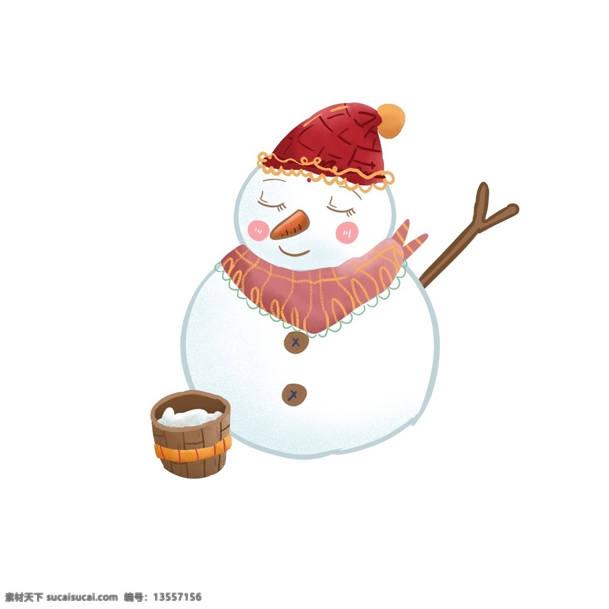 卡通 可爱 手绘 冬天 装饰 小雪 人 元素 白色 雪人 卡通可爱