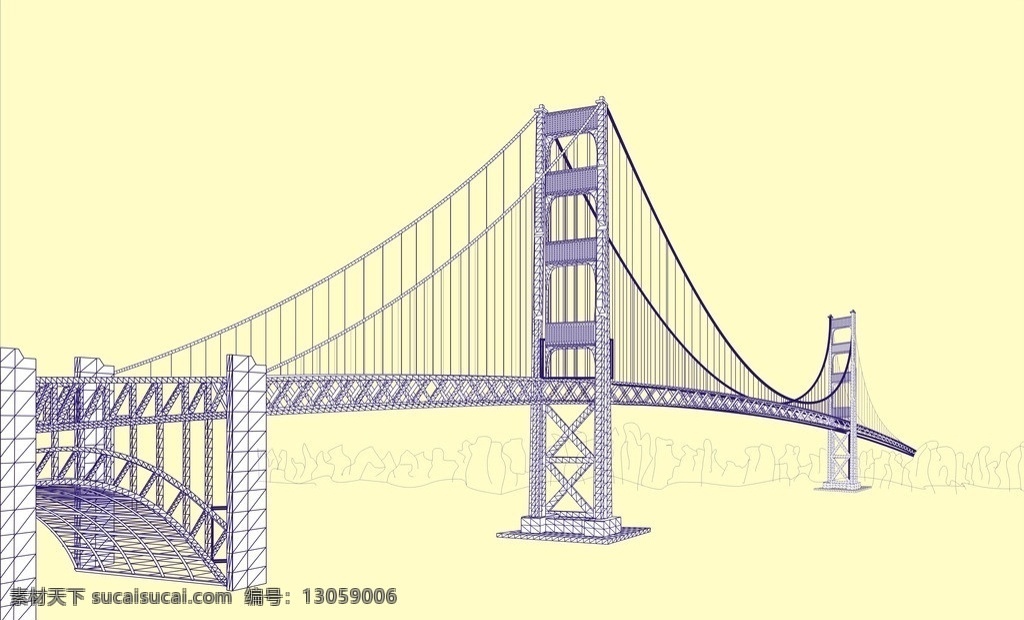 桥梁 大桥 跨海大桥 金门大桥 双桥 建筑园林 建筑景观 自然景观 现代建筑 著名建筑 建筑素材 矢量图 城市建筑 建筑家居 矢量