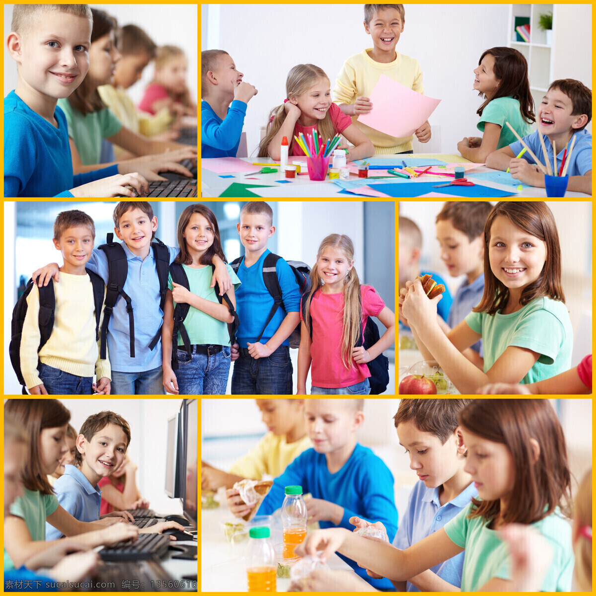 外国 小学生 学习 开心 天 打电脑 画画 吃美食 小朋友 小男孩 小女孩 儿童 生活人物 办公学习 生活百科