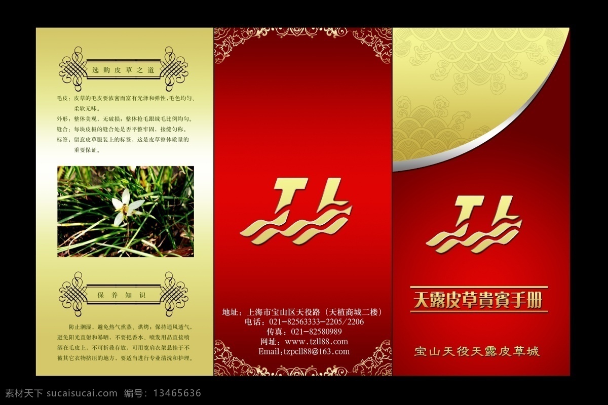 草药 创意 公司 广告设计模板 红色 画册设计 黄色 皮草 手册 贵宾 古殿花纹 贵宾手册 源文件 其他画册封面