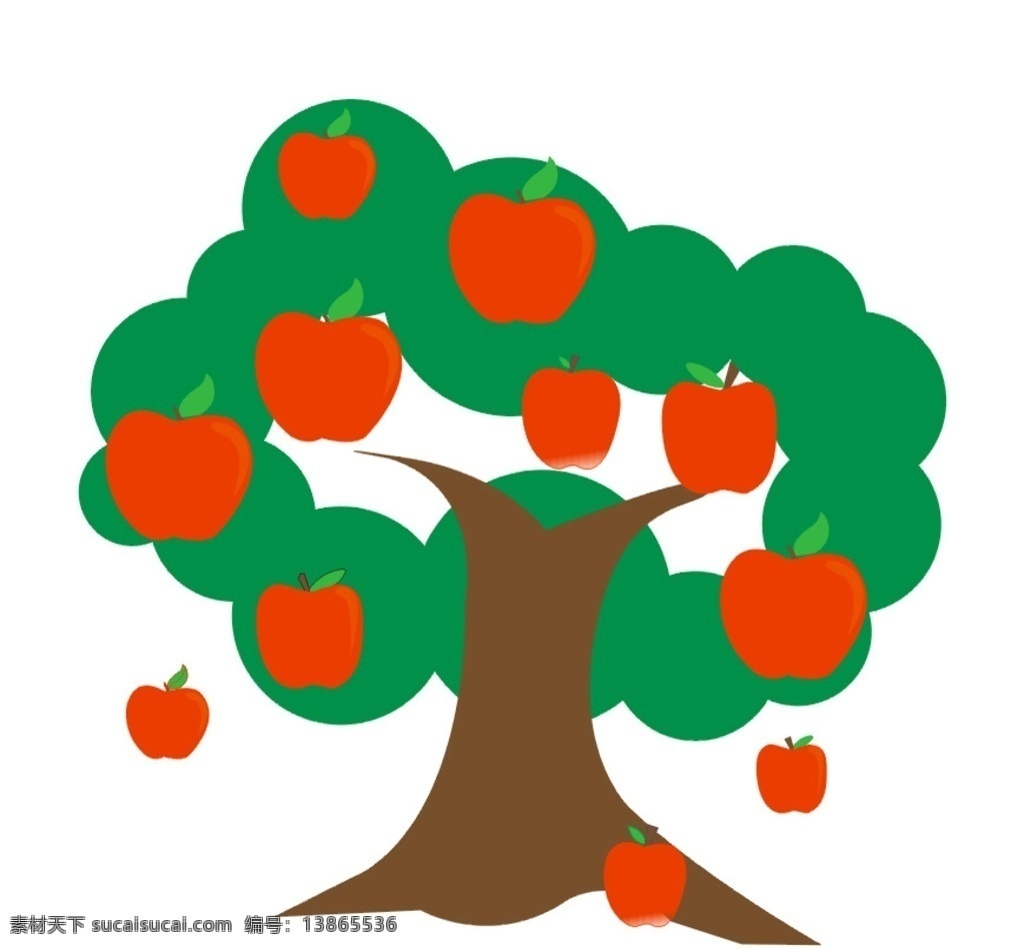 抽象苹果树 抽象 苹果树 抽象树 卡通 学前教育 插画 水果 风景 矢量图 amp