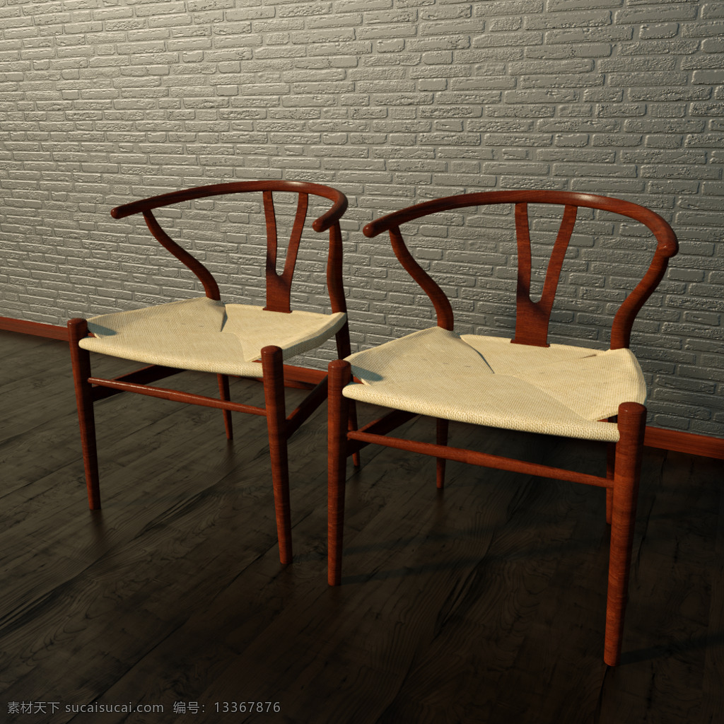 c4d 新 中式 椅子 模型 新中式 家居 三维模型