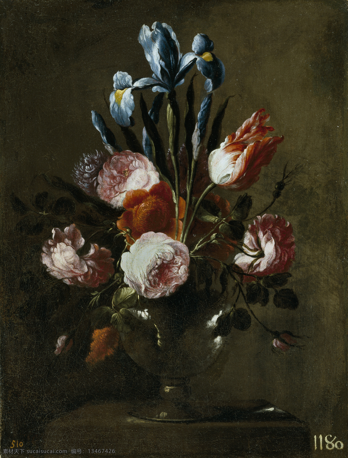 静物 鲜花 花瓶 绘画书法 文化艺术 西班牙 油画 静物鲜花 18世纪 装饰素材