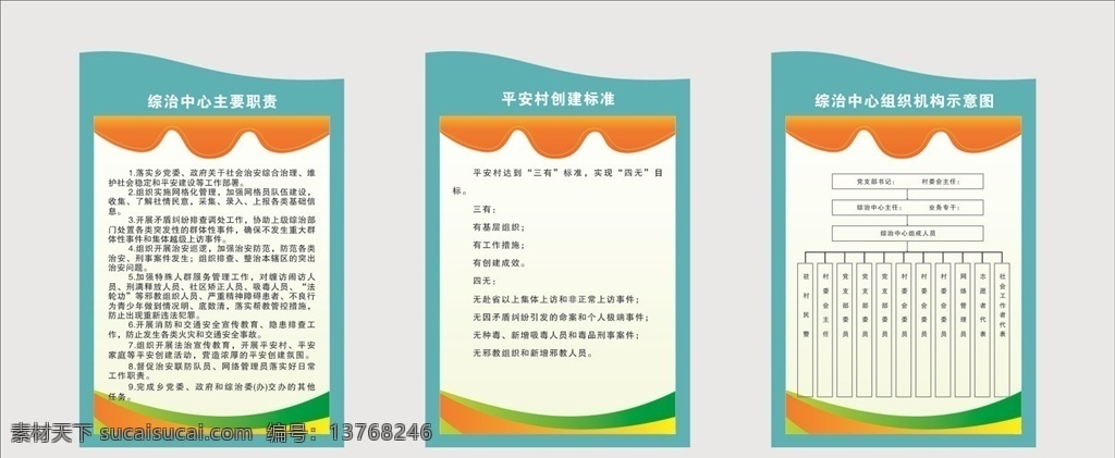 制度牌 异型 异型制度牌 矢量图 模板 综治中心 分层图 x4分层图