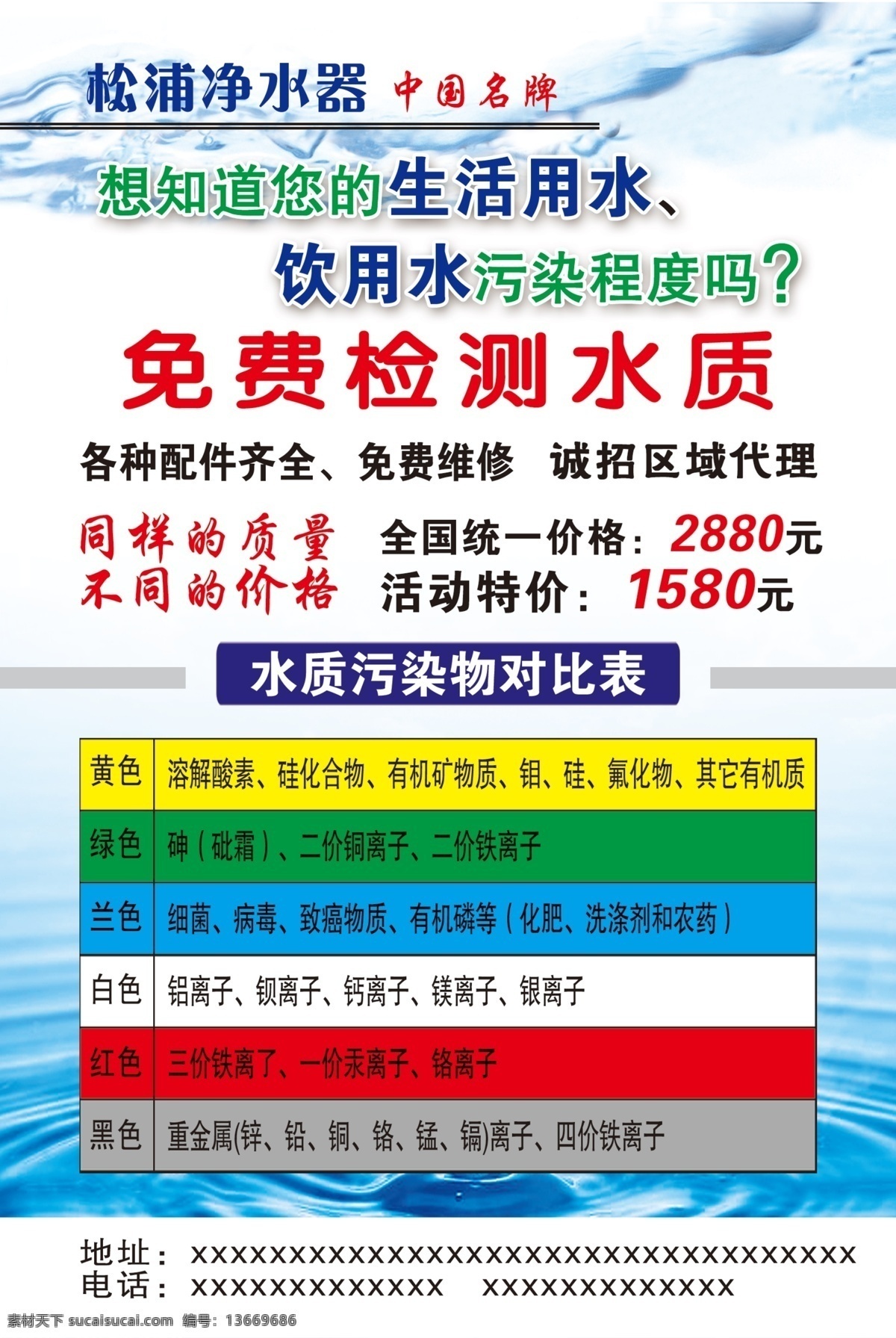 净水机 净水 净水器 psd分层 源文件 分层源文件 水 水滴效果 水滴 水成分表 水成分 检测 水质 广告彩页 分层