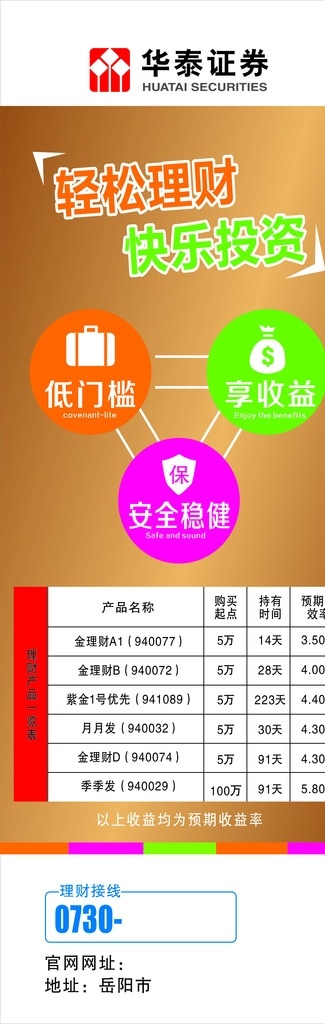 华泰证券展架 轻松理财 快乐投资 华泰 标志 x展架 展板模板