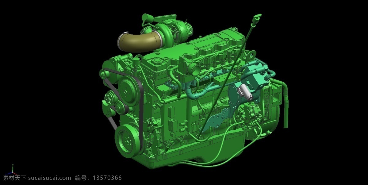 发动机 康明斯 qsb6 康明斯发动机 3d模型素材 其他3d模型